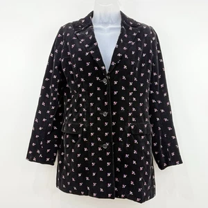 VTG Unbranded Velvet Floral Blazer Womens S Whimsigoth Dark Cottagecore Boho - Picture 1 of 18