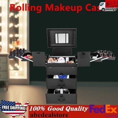 Carro organizador de cosméticos portátil con cerradura estuche de maquillaje enrollable carro de almacenamiento Foto 1 de 4