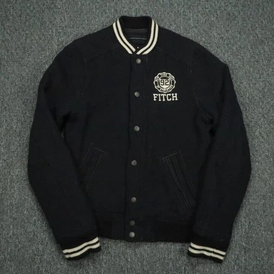 Abercrombie Fitch Jacket Mens Medium Blue Indian Falls Wool Blend Varsity - Image 1 of 4