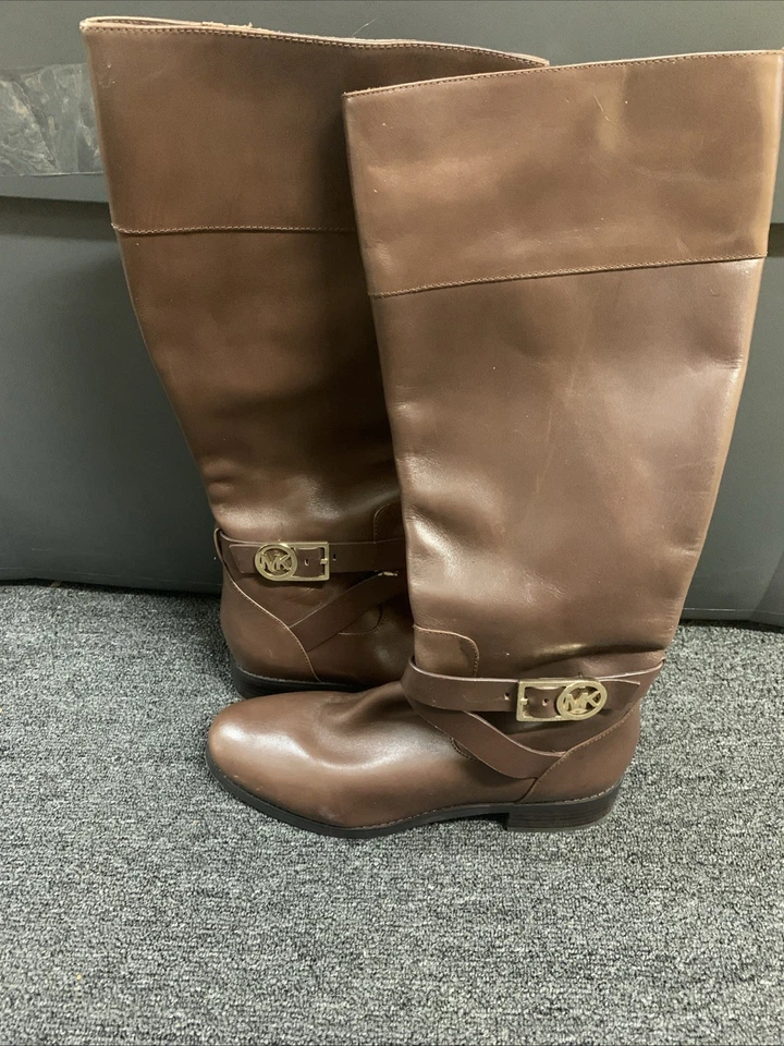 Botas de montar Michael Kors de cuero marrón para mujer talla 8 M Foto 1 de 4
