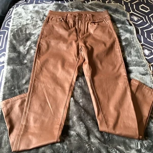 Magic Trousers Faux Leather Brown Size 10 - Picture 1 of 3