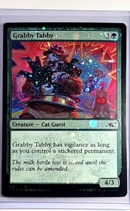 2022 MTG Magic the Gathering UNF Unfinity Galaxy Foil #426 Grabby Tabby - Picture 1 of 2