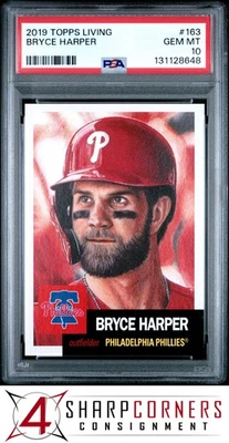 2019 TOPPS LIVING #163 BRYCE HARPER PHILLIES PSA 10 - Image 1 of 3