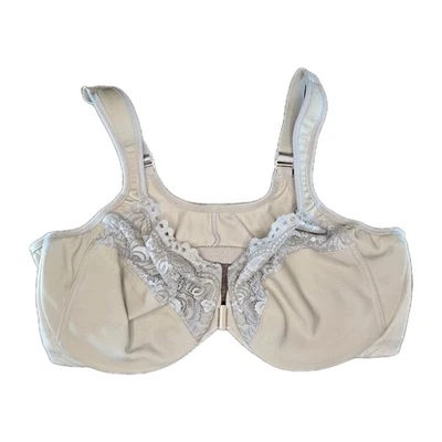 Sujetador Glamorise Wonderwire cierre frontal 44D mujer con aros encaje beige qx891 1245 Foto 1 de 4