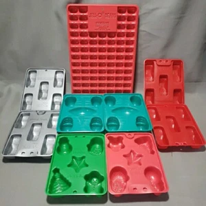 9 Jell-O Jiggler JellyBean Molds Nas-car Christmas-Shots Shooters Santa Snowman - Picture 1 of 7