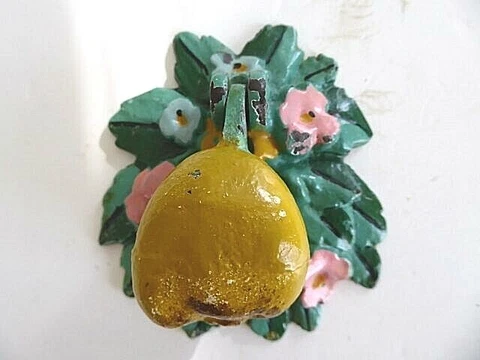 Rare all original antique 1940 cast iron Plum door knocker Cover