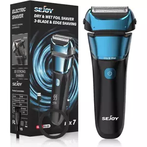 Electric Razor for Men Foil Shaver with 3-Blade Edge Shaving Area, 7500 RPM High - Picture 1 of 14