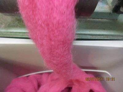 Light Red - Hand-dyed Texel Wool Roving Felt Spin Knit Craft! - 8 oz bags - Image 1 of 4