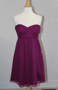 NWT J CREW Purple Strapless Silk Chiffon Empire Waist Dress Sz 10P - Picture 1 of 3