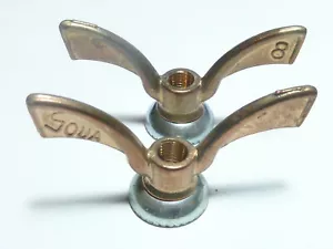 2 anciens Ecrous Papillon SOVA Velo Ancien Set Wing Nuts Brass 8 mm vintage - Bild 1 von 10