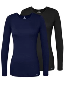 Adar 2 Pack Women’s Comfort Long Sleeve T-Shirt/Underscrub Tee Mixed Colors - Picture 1 of 189