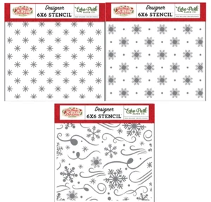 Echo Park Stencil 6"X6"Simple Snow, The Magic of Christmas &Blizzard magic 3Pack - Picture 1 of 2