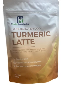 Organic Turmeric Latte Turmeric Ginger Cinnamon Black Pepper Coconut Milk 100g - Picture 1 of 4