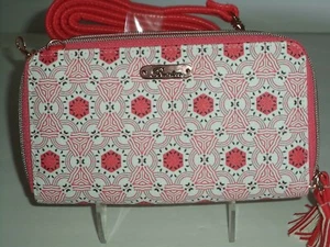 Buxton Everything Ziparound Wallet On A String, Coral - Picture 1 of 6