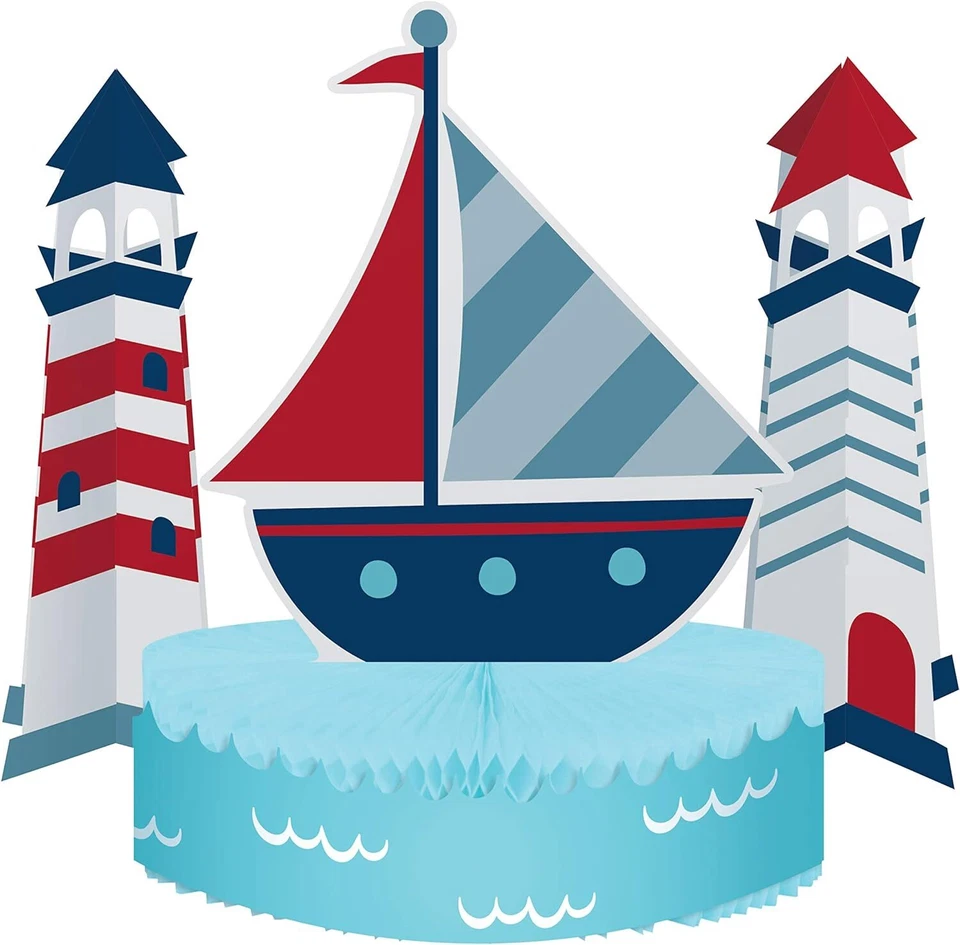 Nautical Sea Boat Anchor Ship Yacht Baby Shower Party Decoration Centerpiece - Image 1 of 1