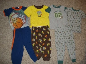 lot (3) Carter's 18m months boys sports pajama set PJs basketball football - Picture 1 of 12