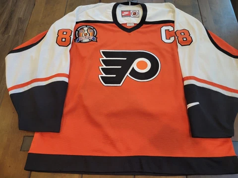 RARE VINTAGE ERIC LINDROS NIKE PHILADELPHIA FLYERS 1997 STANLEY CUP JERSEY XL Cover