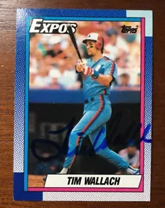 TIM WALLACH 1990 TOPPS AUTOGRAFATA FIRMATA AUTO BASEBALL CARD 370 ESPOSIZIONI - Foto 1 di 1