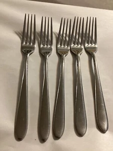 Oneida MOONCREST Glossy Set of 5- Dinner Forks Stainless Flatware - Picture 1 of 16