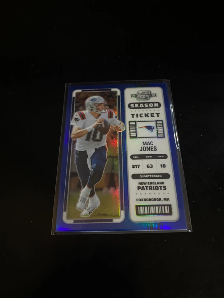 Mac Jones 2022 Optic Contenders Blue Prizm /99 Patriots 50 - Image 1 of 2