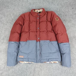 Columbia Jacket Womens Large Red Blue South Canyon Bluff Coat Flannel Lined - Picture 1 of 15