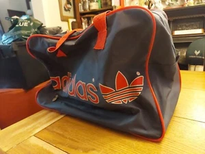 Rare Vintage 1980s West Germany Blue Red White Adidas Gym Bag Holdall 47x33x25cm - Picture 1 of 12
