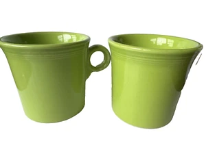 Fiesta Ware Sea Mist Green 1998 Coffee Mugs Tom & Jerry/O Ring Handle - Set of 2 - Picture 1 of 4