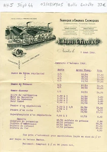 Dépt 44 - Nantes Prairie au Duc - Belle Entête Secteur de la Chimie - 03/08/1905 - Picture 1 of 1
