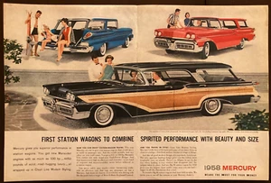 1958 Time Magazine ad - MERCURY STATION WAGON CAR/CONVAIR ASTRONAUTICS/GP TRAINS - Picture 1 of 3