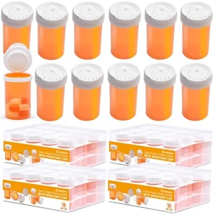 6 Dram 48pcs Empty Pill Bottles with Desiccant Caps Pharmacy Vial Container - Picture 1 of 13