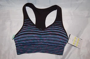 New Black Multi Color Champion C9 Duo Dry+ Athletic Sports Bra Size XS - Picture 1 of 3