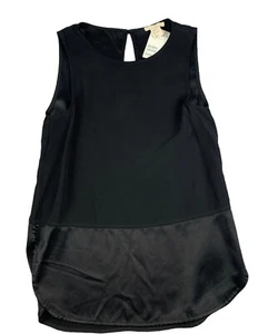 H&M Black Crew Neck Tank Top Viscose Blouse Women's Size 2 NEW - Picture 1 of 7