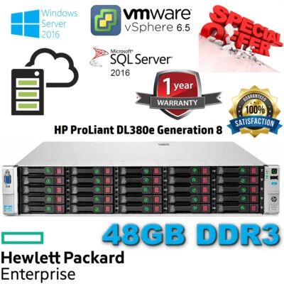 HP Proliant DL380e Gen8 2x E5-2430 v2 2.50GHz 48GB DDR3 P420/1GB 5X146GB SAS 15K - Image 1 of 4