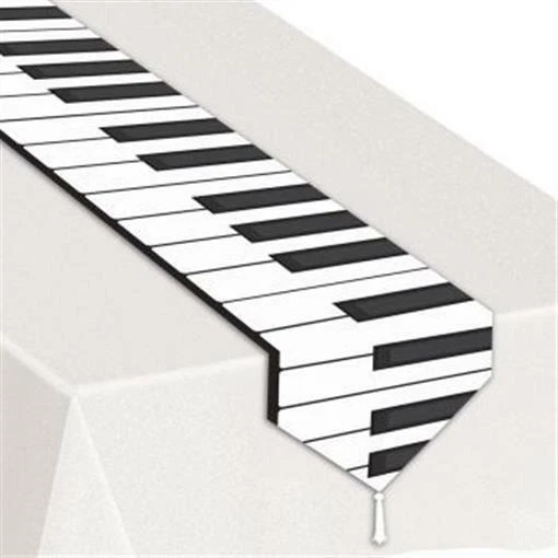 Printed Piano Keyboard Laminated Table Runner 11" x 6' Paper Music Tableware - Image 1 of 1