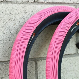 PAIR OF PRIMO BMX BIKE NATE RICHTER TIRE 20 x 2.40" PINK - Picture 1 of 1