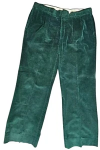 Pantalones de pana vintage Brooks Brothers plisados verdes pantalones EE. UU. 80 para hombre 40 - Imagen 1 de 14