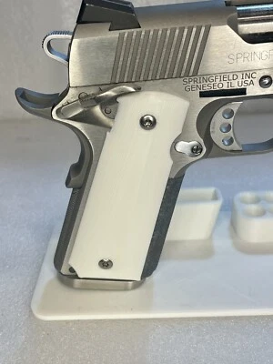 ESOURCE 1911 Grips Full Size Ambi Safety Cut White Non-Slip Texture Made in USA