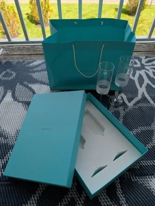 Tiffany & Co Diamond Point Champagne Flutes - Set Of 2 Rare Discontinued Glasses - Picture 1 of 21