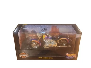 Hot Wheels 1999 Harley Davidson Softail, Purple w/Flames 1:10 Diecast New Sealed - Picture 1 of 7