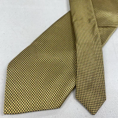 Corbata de cuello de seda con patrón de lunares amarillo dorado Robert Talbott EE. UU. para hombre Foto 1 de 4