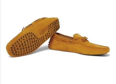 Tod's Gommino Yellow/Orange  Suede Driving  Moccasins Men size US 10/EU 43 - Image 1 of 4