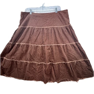 复古 Y2K 分层扫帚裙 36 英寸腰 Maurice's 15/16 哥特巫婆吸血鬼 — 第 1/4 张图片