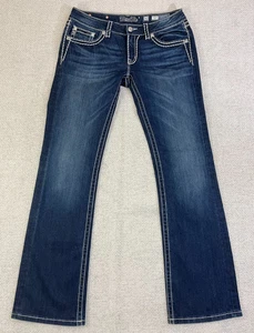 Miss Me Jeans Signature Boot Damen 32 (33x34) Low Rise Blue Denim Dark Wash - Bild 1 von 13