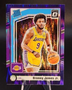 Donruss Optic Bronny James Jr. 2024-25 Rated Rookie Purple Shock Prizm #282 RC - Imagen 1 de 2