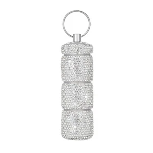 Keychain Pill Holder Travel Small Pill Box Portable Purse Pill Case Bling Pil... - Picture 1 of 7