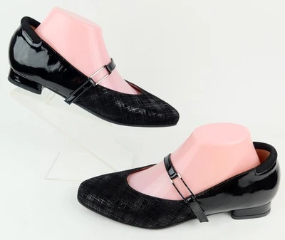 Beautifeel Caroline Low Heel Mary Jane Black Patent / Plaid Suede EU 40 US 9-9.5 - Image 1 of 4