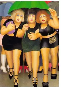 BERYL COOK ~ "CLUBBING IN THE RAIN" - 30 ~ LARGE MOUNTED PRINT. - Picture 1 of 1