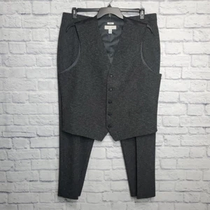 Joseph Abboud Hombres 2 piezas Traje Chaleco XXL Pantalones 40x32 Gris Elastizado Bolsillos Oficina - Imagen 1 de 24