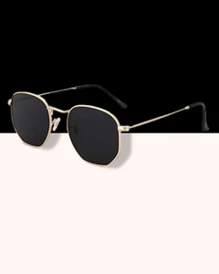 Square Polarized Sunglasses Women Men Hexagonal Polygon Shades - Picture 1 of 5