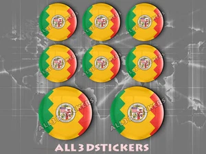 8 x 3D ROUND Resin Domed Flag Los Angeles - USA Adhesive Decal Vinyl - Imagen 1 de 1